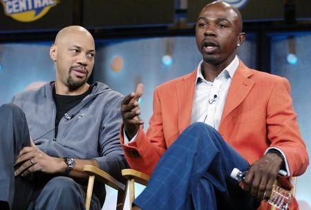 Former NBA player Anthony and writer Ridley participate in panel discussion at Television Critics Association press tour in Pasadena